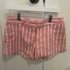 Amanda Uprichard Pink 'Brooklyn' Striped Tailored Shorts